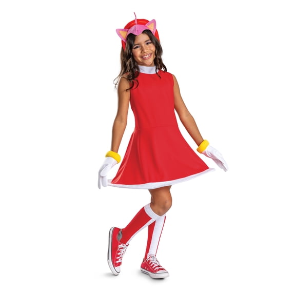 Sega Sonic The Hedgehog Amy Rose Halloween Costume for Children, Girls Size S (6/6X), by Disguise