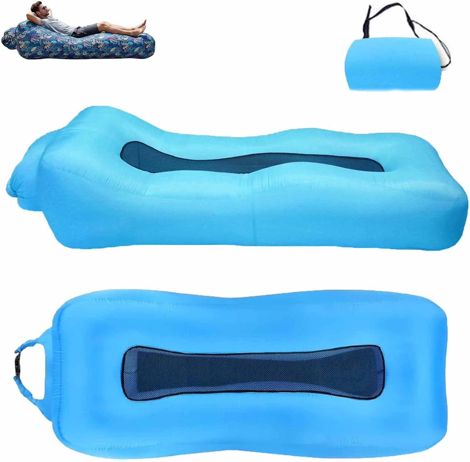 [G] AeroLounge Go – Compact Pump-Free Inflatable Lounger, Compact ...