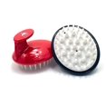 thumbnail image 1 of G B S 3.7" Oval Scalp Massager Shampoo Soft Silicone Bristles Hair Brush, Red and Black, 2 Piece, 1 of 5