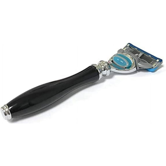 G.B.S 5 Blade Men's Shaving Razor, Sleek Style Handle Compatible with 5 Blade Razor Blades Compliments Any Shave Set Pair with Soap, Brush (Black) "