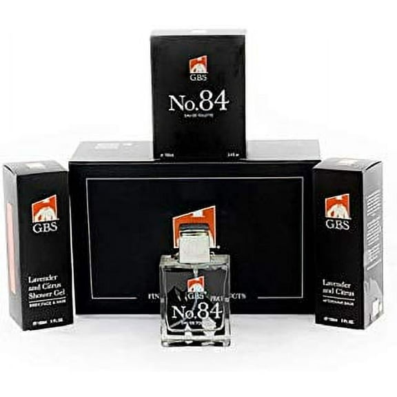 G.B.S Extreme everyday kit- All-New Refreshing Lavender and citrus Shower gel + Lavender/citrus Aftershave with No 84 Cologne-3.4 oz. (100ML) Best Gift pack for Wedding, Birthday, or Anniversary for M