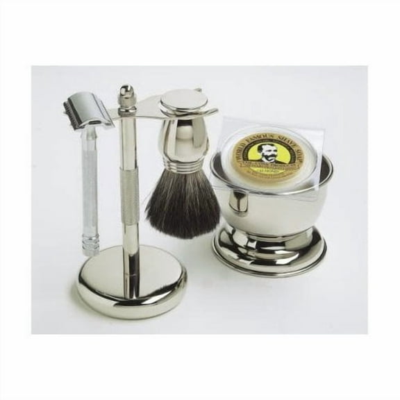 G.B.S Shaving Kit Set For Men, Razor And Brush Stand With Bowl - Set Of 4