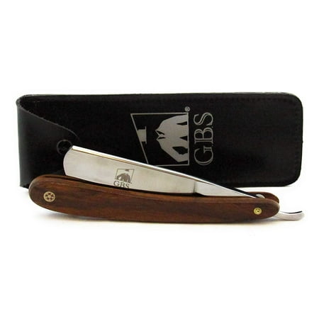 G.B.S Straight Razor 5/8" Multi Wood with Leather Case