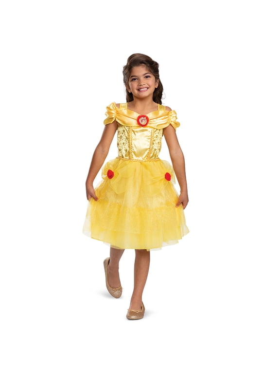 Disney Beauty & The Beast Belle Halloween Costume for Children, Girls Size XS (4/5), by Disguise