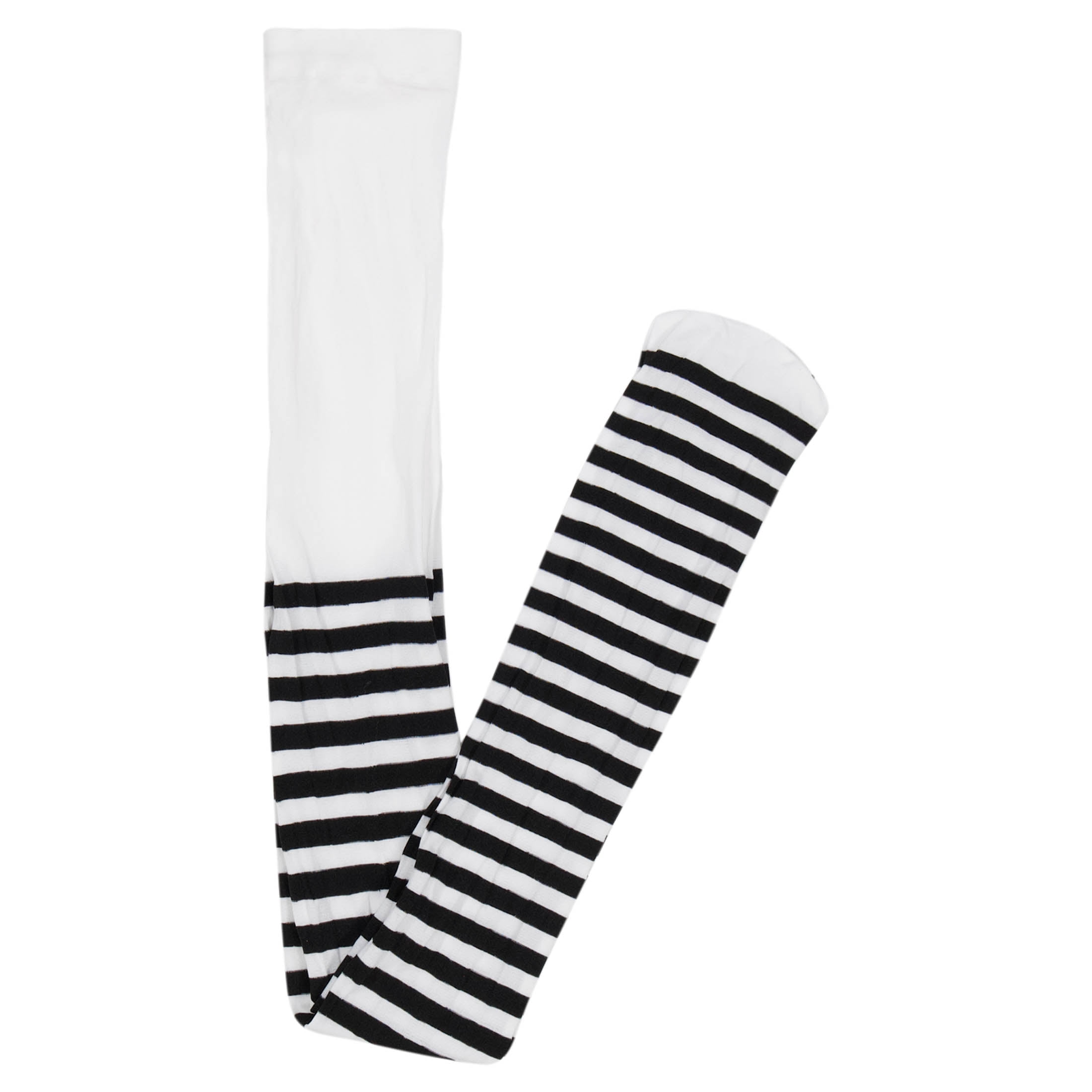 Striped Tights Costume Accessory for Children, Black and White, L (10/12), Halloween by Way To Celebrate