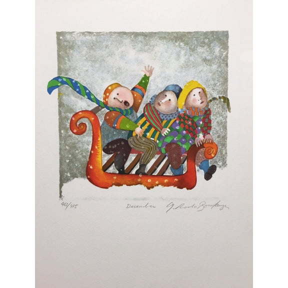 G. Boulanger "DECEMBER" 2000 Millenium Calendar Suite HAND SIGNED Numbered Litho Generic