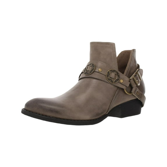 G.C. Shoes Womens Elisa Faux Leather Slip On Ankle Boots