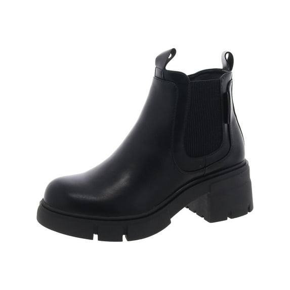 G.C. Shoes Womens William Laser Cut Faux Leather Chelsea Boots