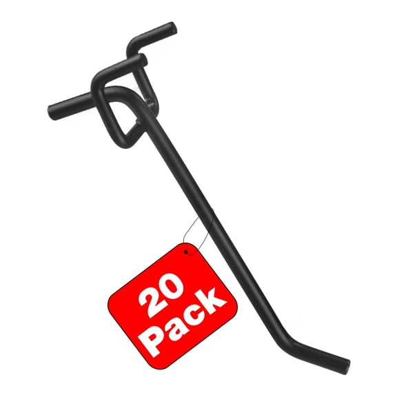 G.CORE Pegboard Hooks Accessories - 20pcs 4inch Metal Peg Board Tool Hangers, Fits 1/8 1/4 Pegs Slots, Pegboard Wall Organizer Shelving Racks, Hanging Display Storage Holders for Garage Craft Office