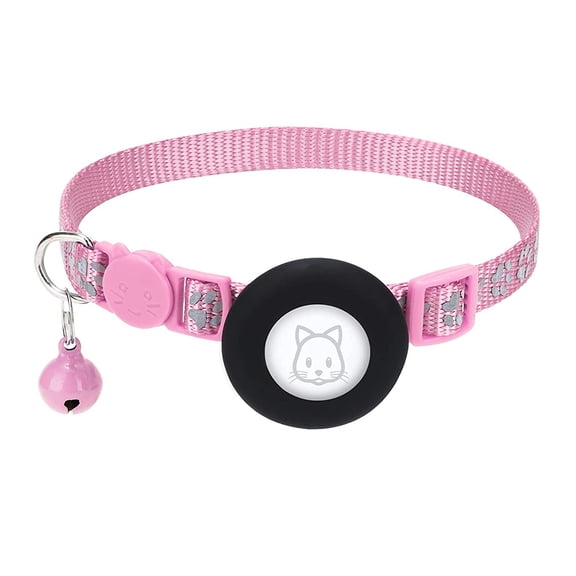 G Cat collar, reflective collar designed for Airtag small pet cat puppy dog collar (black) Pink