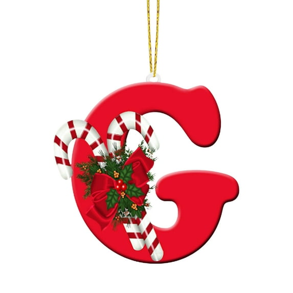 G Christmas Alphabet Ornament 10Cm, Letter Hanging Decor, 1 Piece, Holiday Tree Decoration