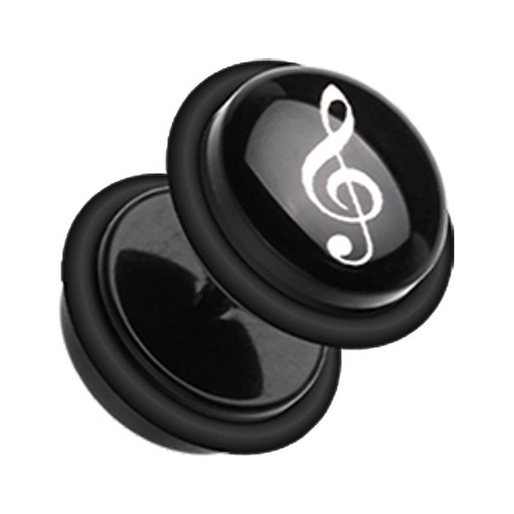 GClef Acrylic Fake Plug Earrings with ORings