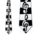thumbnail image 1 of G Clef Black and White Necktie Mens Tie by Steven, 1 of 2