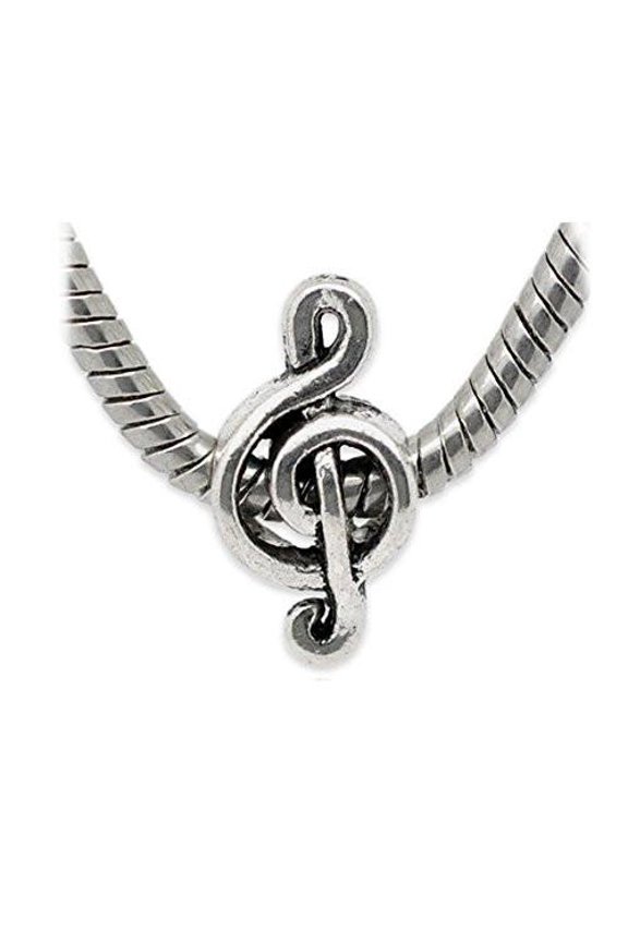 G Clef Music CharmSpacer European Bead Compatible for Most European Snake Chain Bracelet