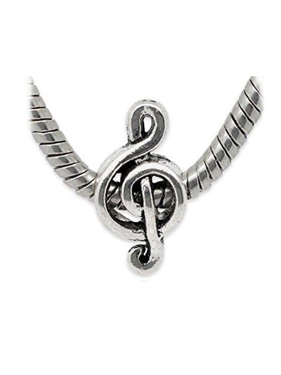 G Clef Music CharmSpacer European Bead Compatible for Most European Snake Chain Bracelet