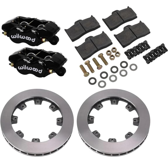 G-Comp Unser Style Rear Brake Kit, Plain Rotor, Gray Caliper