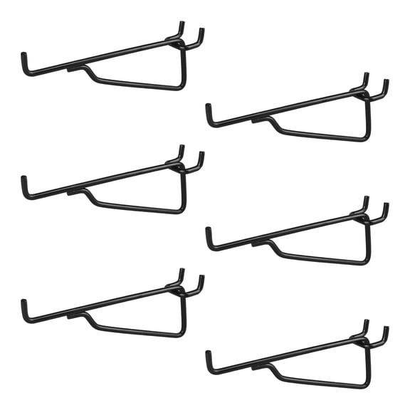 G.Core 6 Pack 6" Pegboard Shelf Hooks, Metal Shelves and Baskets Brackets for Garage Craft Room