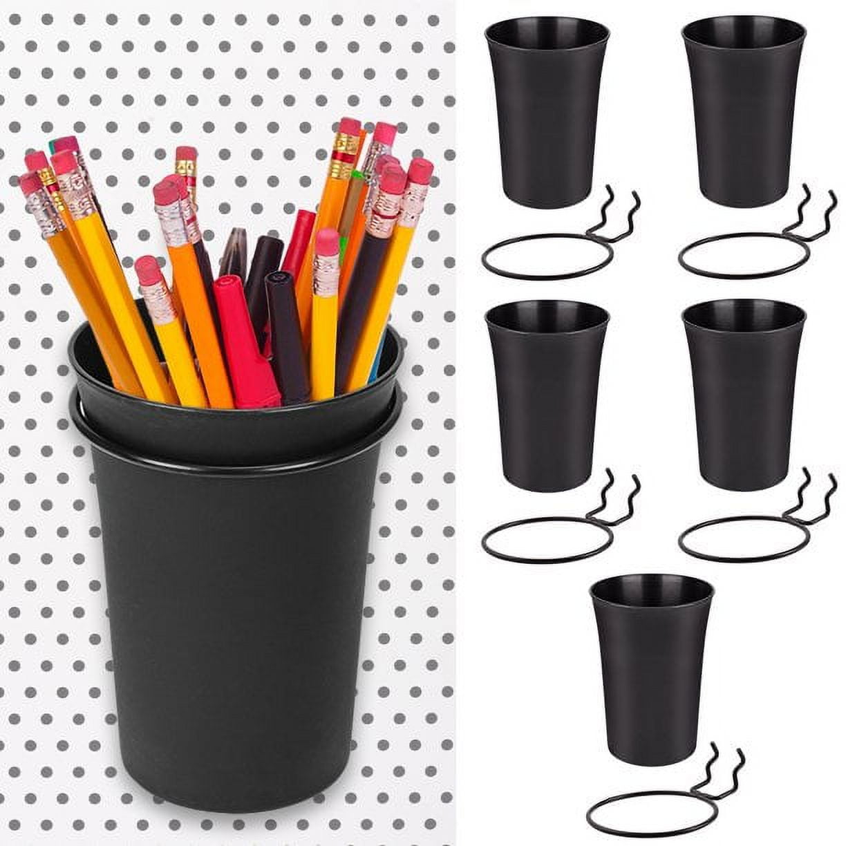 G.Core Pegboard Cups with Loops, Plastic Black Peg Board Organizer