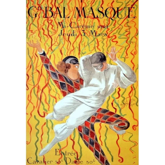 G.D Bal masque performance Decorative Poster. Home Graphic Art Design. 16 x 24 Inch Poster