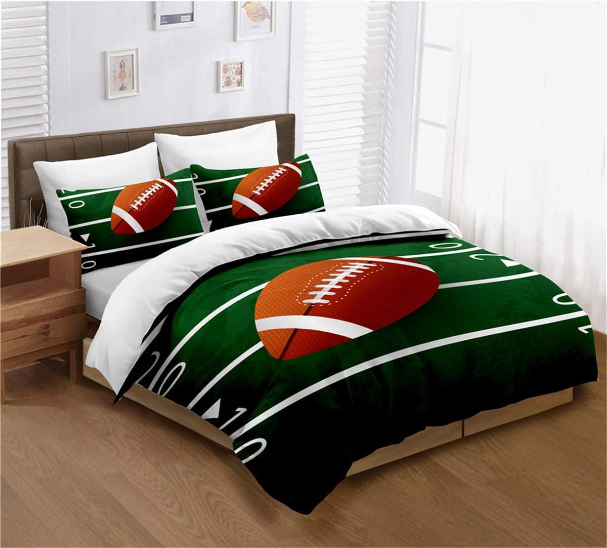 GDAKE American Football Duvet Cover Set 3D Sports Rugby Duvet Cover