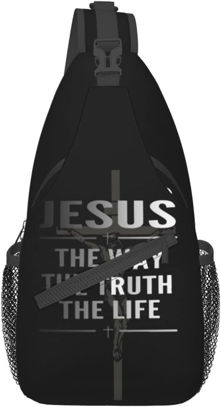 GDAKE Christ Bible Sling Bag Crossbody Chest Daypack Casual Backpack