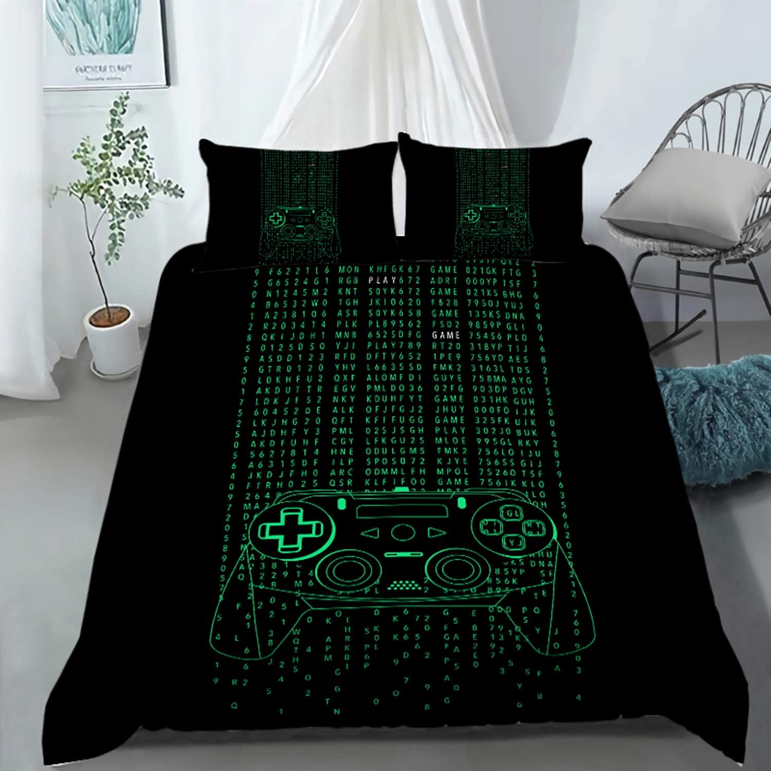 GDAKE Gamer Bedding Sets for Boys,Gaming Duvet Cover Set Twin Size
