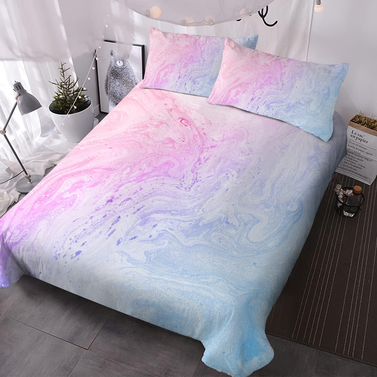 GDAKE Kids GDAKE Bedding Sets for Girls 3D Modern Pattern Ombre