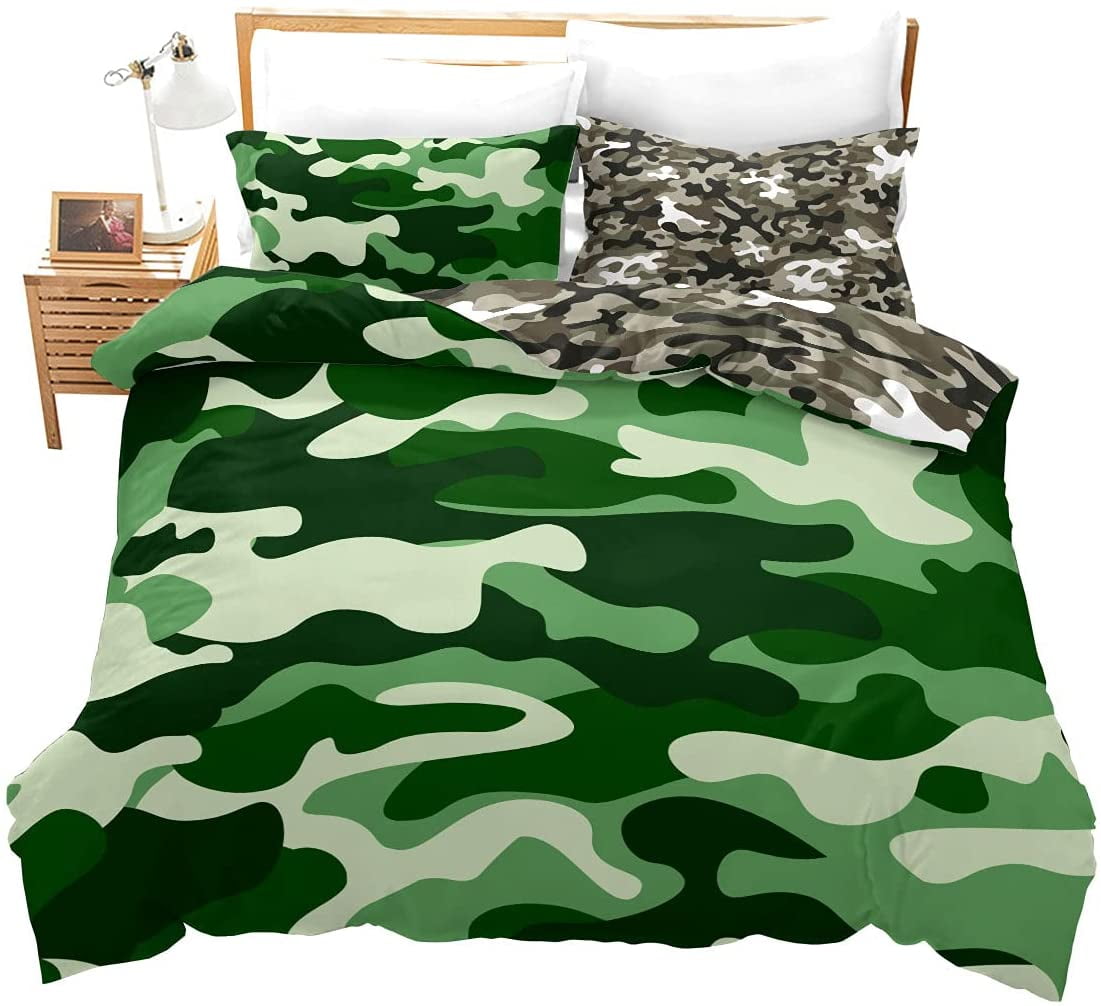 GDAKE Military Truck Duvet Cover Camouflage Car Bedding Set for Boys