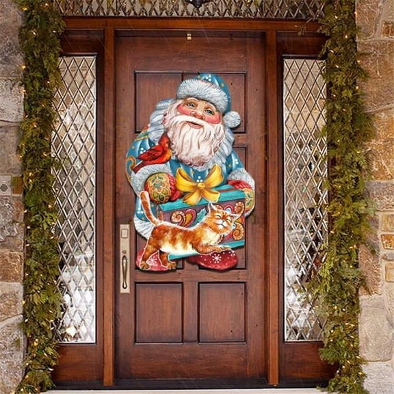 G.DeBrekht 8119175 Kitty Santa Wooden Christmas Ornament