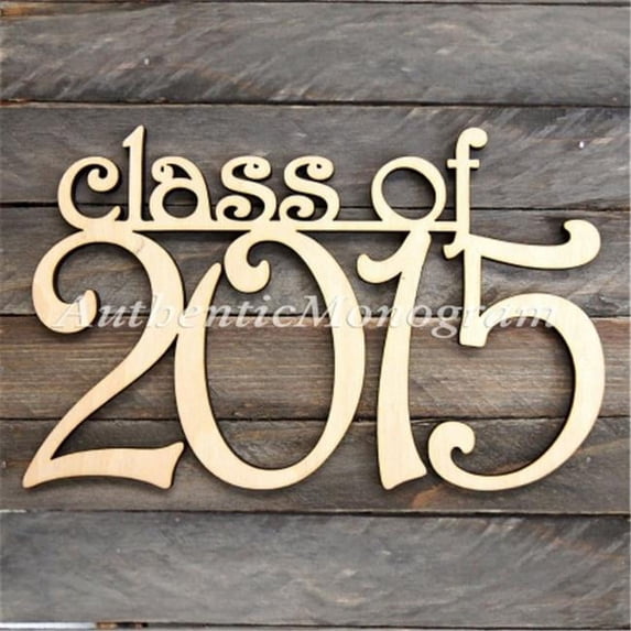 G.DeBrekht Artistic Studios 91111-12 Class Of 2015 Natural Unpainted Wooden Monogram