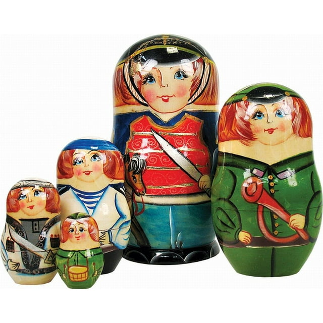 G.Debrekht 1301151 Russia Nested Dolls Nutcracker Prince 5 Nest Doll 6.5 in.