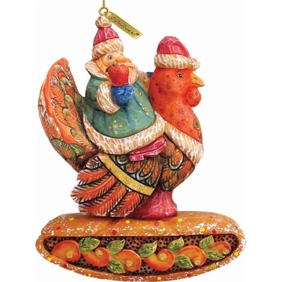 G.Debrekht 63135 General Holiday Santa On Turkey Ornament 4 in.