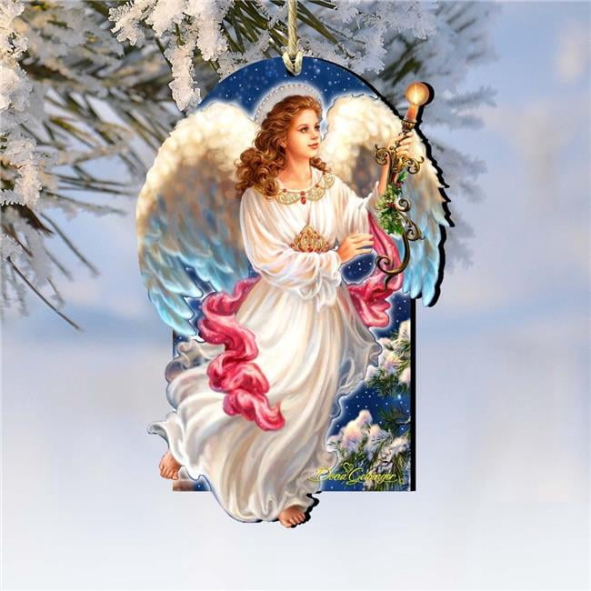 G. Debrekht 8161036-1322 Angel of the Light Wooden Ornament by ...