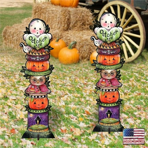 G. Debrekht 8457802F-S2 Boo Walkway Greeters Set of 2 Halloween Outdoor Decor by Jamie Mills-Price