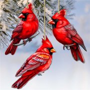 G. Debrekht 8091000-S3 Cardinals Decorative Wooden Ornaments Set of 3 by G. Debrekht - Nature Wildlife Decor