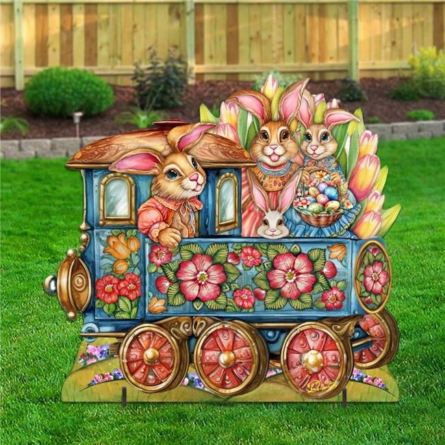 G. Debrekht 8652781F Easter Bunny Train Easter Lawn Decor by G. DeBrekht - Easter Spring Decor