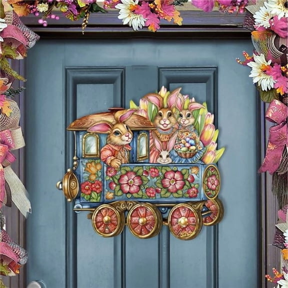 G. Debrekht 8652781H Easter Bunny Train Holiday Door Decor by G. Debrekht - Easter Spring Decor