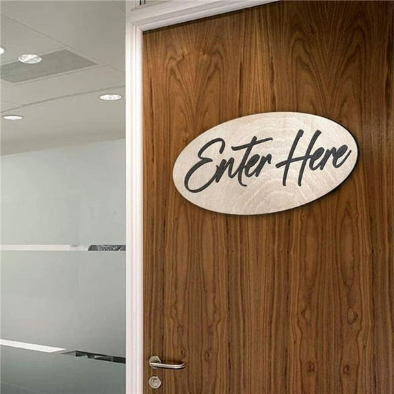 G. Debrekht 320316 Enter Here Wooden Sign Business Entryway Plaque - 320316