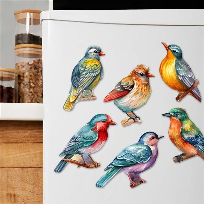 G. Debrekht 8090015G-S6 Forest Birds Decorative Wooden Magnets Set of 6 by G. Debrekht - Wildlife Decor