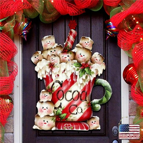 G. Debrekht 8457513H Marshmallow Cocoa Company Door Decor by Jamie Mills-Price - Christmas Decor