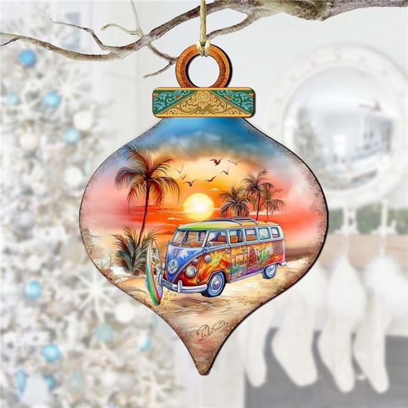 G. Debrekht 8688170 Nautical Christmas Ornament - Sunset on the Beach Wooden Ornament by G. DeBrekht