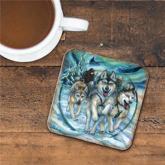 G. Debrekht 8199468C-S4 Northern Night Wooden Cork Coasters Gift Set of 4 by J. Bergsma - Wildlife Decor