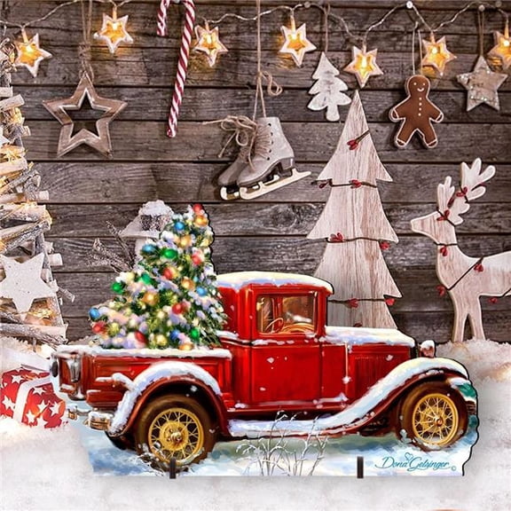 G. Debrekht 8461039F-1701 Old Fashion Truck Christmas Outdoor Yard Sign by D. Gelsinger - Christmas Decor
