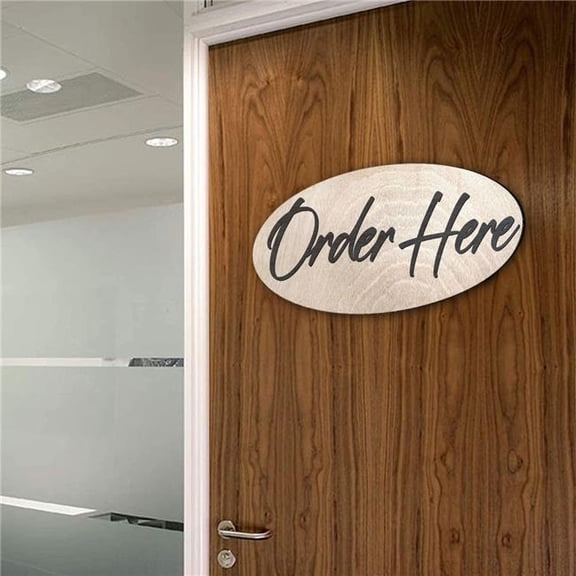 G. Debrekht 320326 Order Here Wooden Sign Lightweight Business Counter Sign - 320326