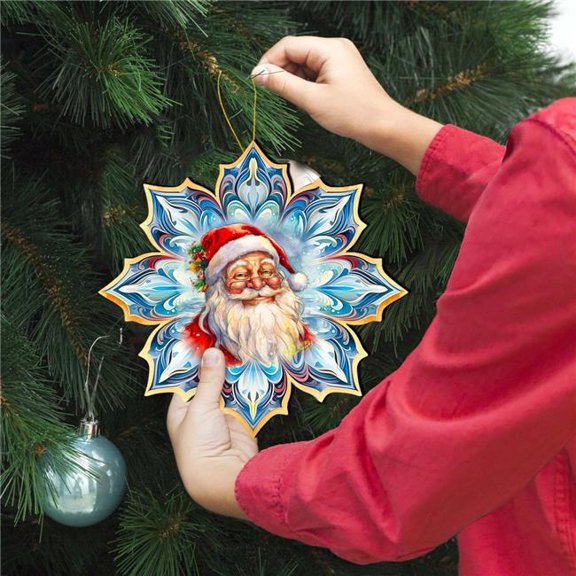 G. Debrekht 8688424M Santa Face Snowflake Large Wooden Ornament by G. Debrekht - Christmas Decor