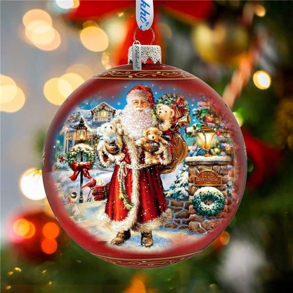 G. Debrekht 73891-1315 Silent Night Santa Glass Ornament Limited Edition by D. Gelsinger - Christmas Decor