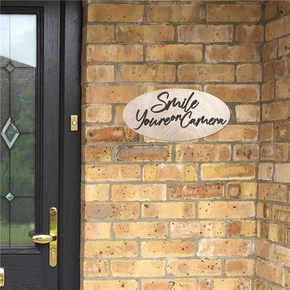G. Debrekht 320339 Smile You Are on Camera Wooden Sign  Surveillance Alert Sign - 320339