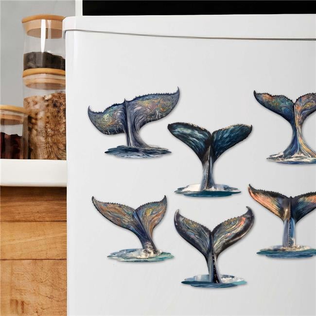 G. Debrekht 8090104G-S6 Vibrant Whale Stories Decorative Wooden Magnets Set of 6 by G. Debrekht - Wildlife Decor