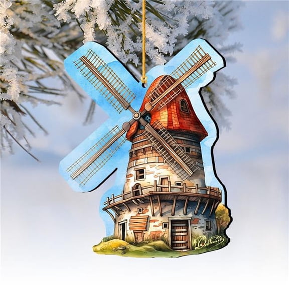 G. Debrekht 8688313-S2 Windmill Decorative Wooden Ornaments Set of 2 by G. Debrekht - Love Family Decor