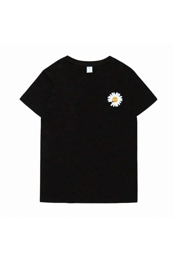 G-Dragon Ins With Lightning Daisy Printed Short Sleeve T-Shirt Men And Women Cotton T-Shirt Loose Student Summer Top |S-5XL